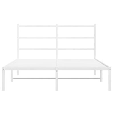 Bedframe met hoofdbord metaal wit 135x190 cm Bedframe met hoofdbord metaal wit 135x190 cm