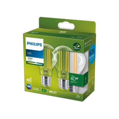 Philips LED Lamp 40W E27 Warm Wit 2 Stuks