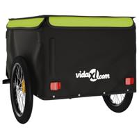 Fietstrailer 45 kg ijzer zwart en groen - thumbnail