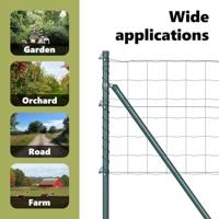 VidaXL Hek met paal groen 0,8 x 25 m staal - thumbnail