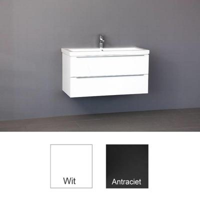 Badkamermeubelset Sanilux Senza Keramiek 100x47x50 cm Wit (1 of 2 kraangaten)