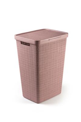 Curver Wasmand Met Deksel Jute-Look 58L Roze