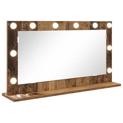 VidaXL Schmink spiegel rechthoekig met spiegel oudhout 80 x 45 x 18 cm