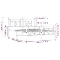 Bedframe met hoofd- en voeteneinde metaal wit 160x200 cm - thumbnail