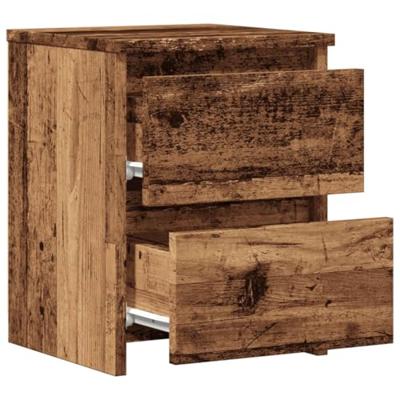 Nachtkastjes 2 st 30x30x40 cm bewerkt hout oud houtkleurig