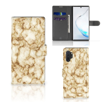 Samsung Galaxy Note 10 Plus Bookcase Marmer Goud - thumbnail