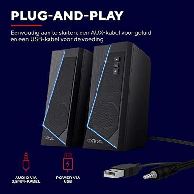 Trust GXT 609 ZOXA RGB-verlichte Speakerset pc-luidspreker - thumbnail