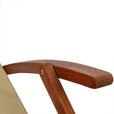 Ligstoel Crème Acaciahout 94x60x94cm