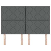 Hoofdbord met LED -striplichten Verstelbaar Grijs 144 cm Stof - thumbnail