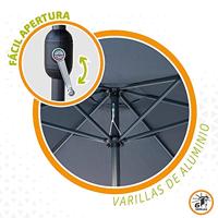 Parasol Aktive 300 x 245 x 300 cm Antraciet Ø 300 cm - thumbnail