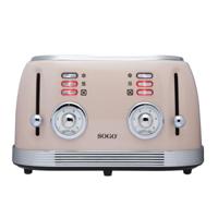 SOGO Human Technology Broodrooster voor 4 sneden Controlelampje, Toastfunctie Beige, Metallic - thumbnail