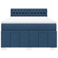 Boxspring met matras stof blauw 160x200 cm - thumbnail