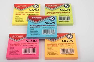 OFFICE products memoblok Neon, 76 x 76 mm, 100 vel, neongeel