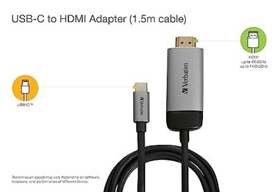 Verbatim USB-C Adapterkabel [1x USB-C stekker - 1x HDMI-stekker] 49144 1.50 m