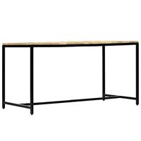 Eettafel 140x70x75 cm massief ruw mangohout - thumbnail
