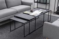 Bendt Salontafel 'Anker' Set van 3 stuks, Marmerlook, kleur Zwart - thumbnail