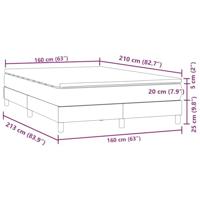 Boxspring met matras fluweel lichtgrijs 160x210 cm - thumbnail