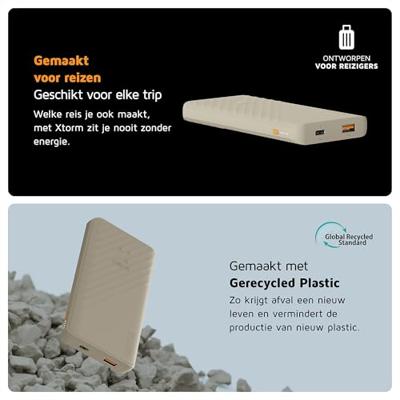 Xtorm Go2 Power Pack 10000 mAh Powerbank Beige - thumbnail