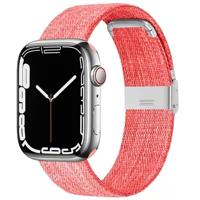 By Qubix - Canvas Limited Edition nylon bandje - Roze - Compatible met Apple Watch 44mm / 45mm / 46mm / 49mm - Compatible Apple watch bandjes - thumbnail