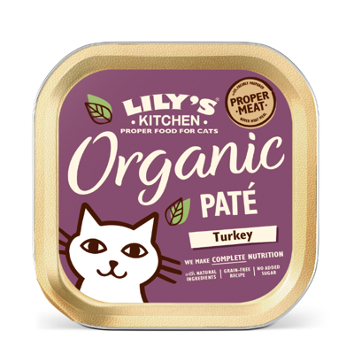 Lily&apos;s Kitchen Organic Paté met Kalkoen natvoer kat 19 x 85 gram