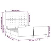Bedframe zonder matras stof donkerbruin 140x190 cm - thumbnail
