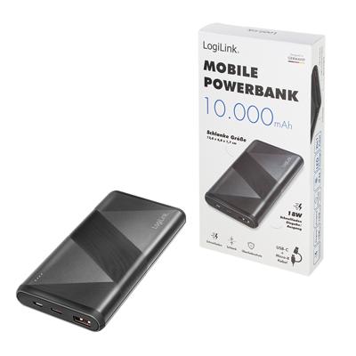 LogiLink PA0275 Accupack 10000 mAh Quick Charge 3.0, Fast Charge, USB PD 2.0 LiPo Zwart