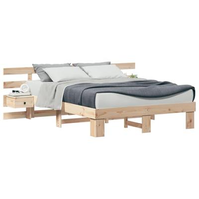 Bedframe Bruin Massief grenenhout en massief grenenhout