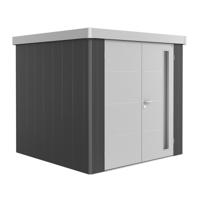 Metalen berging Neo - Dubbele deur - Donkergrijs/zilver - 2B (236x236 cm) - thumbnail