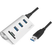 LogiLink - USB 3.0, 3-port hub, with card reader and aluminum casing - thumbnail