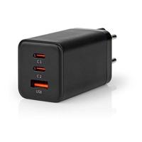 Nedis WCGPD65W100BK Oplader Snellaad Functie Pd3.0 18w / Pd3.0 20w / Pd3.0 27w / Pd3.0 36w / Pd3.0 45w / Pd3.0 60w / Qc3.0 3.0 / 3.25 A Outputs: 3 Usb-a / 2x Usb-c™ 65 W Automatische Voltage Selectie - thumbnail
