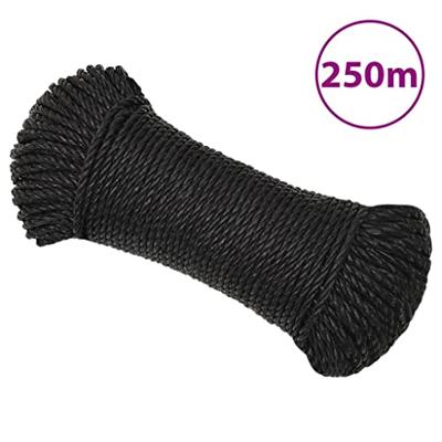 VidaXL Werktouw 8 mm 250 m polypropeen zwart VidaXL Werktouw 8 mm 250 m polypropeen zwart