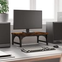 VidaXL Monitorstandaard 37x23x14 cm bewerkt hout gerookt eikenkleurig - thumbnail