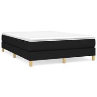 Boxspring met matras stof zwart 140x190 cm - thumbnail