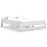 Bedframe massief grenenhout wit 140x200 cm - thumbnail