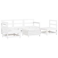 6-delige Loungeset massief grenenhout wit - thumbnail