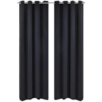 VidaXL Gordijnen met metalen ringen 135 x 245 cm 2 stuks (zwart) - thumbnail