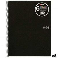 Boek over Ringen Miquelrius Zwart A5 150 Lakens (5 Stuks) - thumbnail