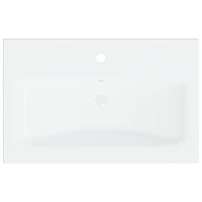 Inbouwwastafel met kraan 61x39x18 cm keramiek wit - thumbnail
