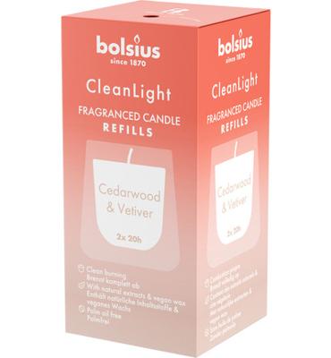 Bolsius cleanlight navulling Cedarwood & Vetiver