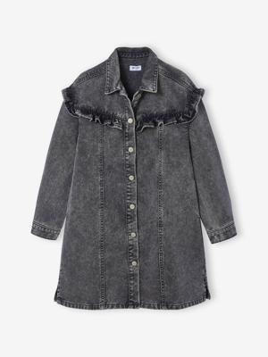 Jeansjurk met ruches JONEN denimgrijs