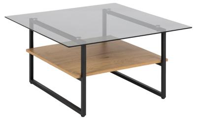 Bendt Salontafel 'Bruno' Eiken en glas, 80 x 80cm Bendt Salontafel 'Bruno' Eiken en glas, 80 x 80cm
