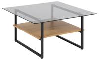 Bendt Salontafel 'Bruno' Eiken en glas, 80 x 80cm - thumbnail