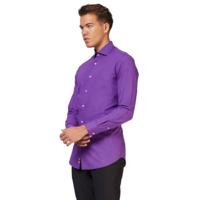 Opposuits Basic Overhemd Paars Heren - thumbnail