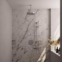 BRAUER Stripe Thermostatische Inbouw Regendouche - 3-weg - rond - SET 45 - 25cm douchekop - plafondarm - staaf handdouche - doucheslang - geïntegreerde glijstang - chroom 5-CE-453 - thumbnail