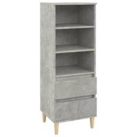 Hoge kast 40x36x110 cm bewerkt hout betongrijs - thumbnail