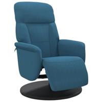 Fauteuil met voetensteun verstelbaar fluweel blauw - thumbnail