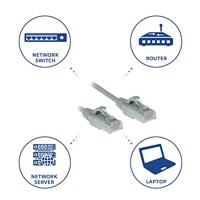 ACT DC9001 LSZH U/UTP CAT6 Datacenter Slimline Patchkabel Snagless | RJ45 connectoren | Grijs | 1 meter - thumbnail