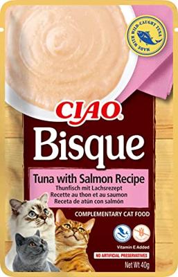 INABA Ciao Bisque Tuna with Salmon - Kattensnoepje - 40g