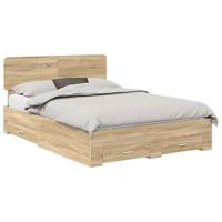 Bedframe met hoofdeinde Sonoma Eiken 150 x 200 cm Bewerkt hout - thumbnail