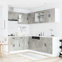 11-delige Keukenkastenset Kalmar bewerkt hout betongrijs - thumbnail